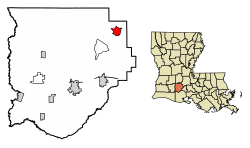 Acadia Parish Louisiana Incorporated and Unincorporated areas Church Point Highlighted